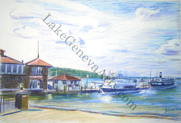 Lake Geneva Cruise Line At Riviera print